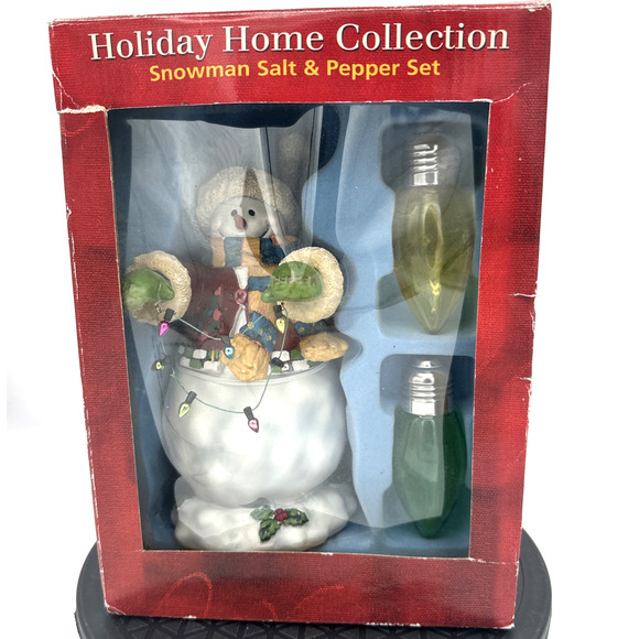 New Holiday Home Collection Snowman Magnetic Salt/pepper Shaker Set. - Picture 1 of 3